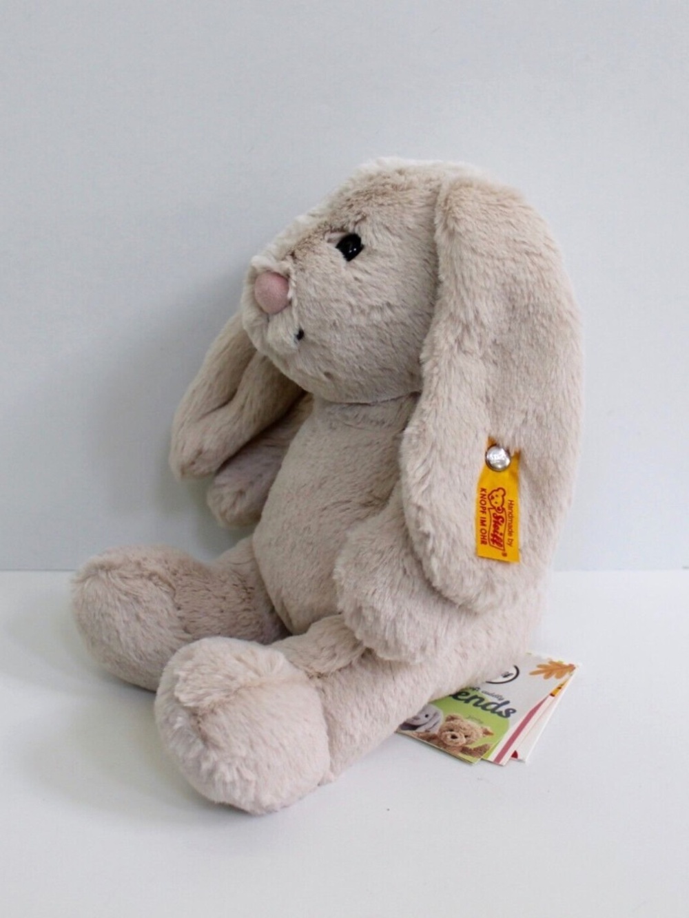 Steiff Hoppie Hase Hare Bunny Light Gray Plush Stuffed Animal Lovey 11" NEW - Picture 8 of 8